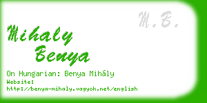 mihaly benya business card